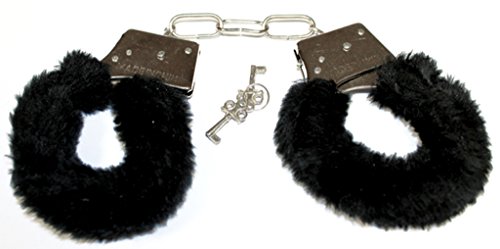 Plüschhandschellen in SCHWARZ