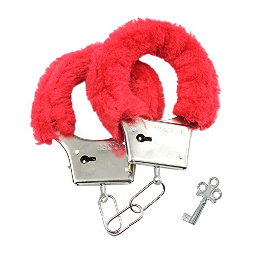 Plüschhandschellen in ROT